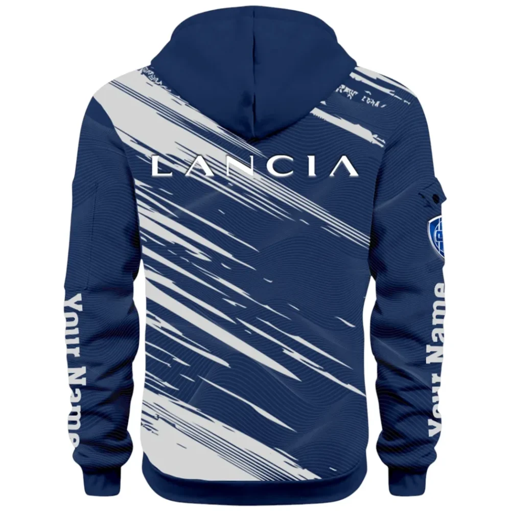 Retro Car Hoodie Half Zip 3D, Streetwear Casual Look Outfit CAR514 - Navy - Image 3