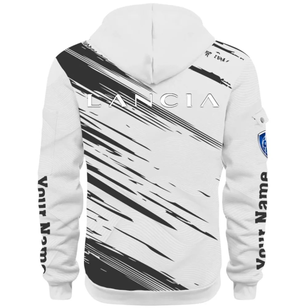 Retro Car Hoodie Half Zip 3D, Streetwear Casual Look Outfit CAR514 - White - Image 3