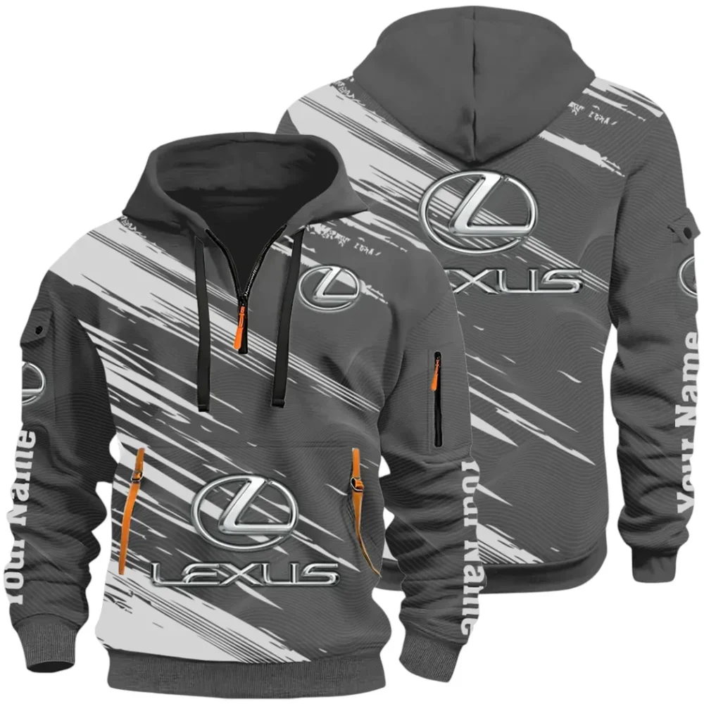 Grand Touring Auto Hoodie Half Zip 3D, Casual Fit for Everyday Wear Hoodie CAR514 - Dark Gray