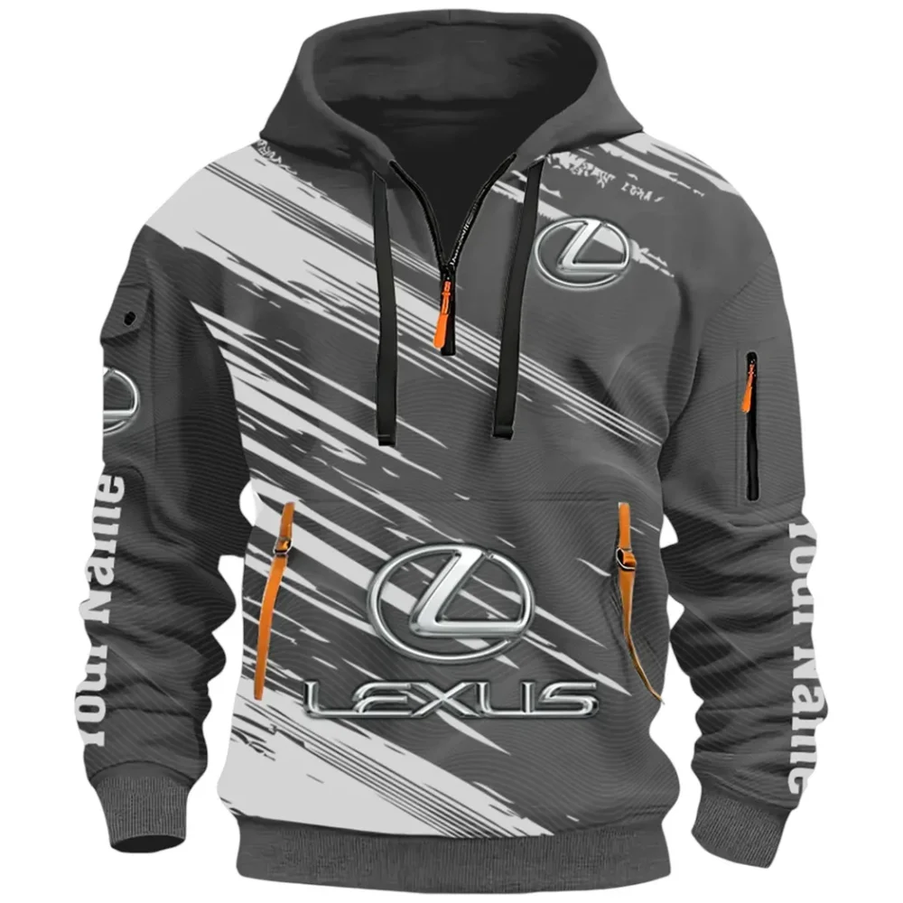 Grand Touring Auto Hoodie Half Zip 3D, Casual Fit for Everyday Wear Hoodie CAR514 - Dark Gray - Image 2