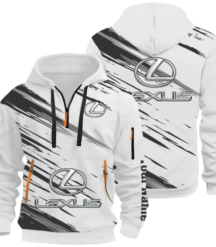 Grand Touring Auto Hoodie Half Zip 3D, Casual Fit for Everyday Wear Hoodie CAR514 - White