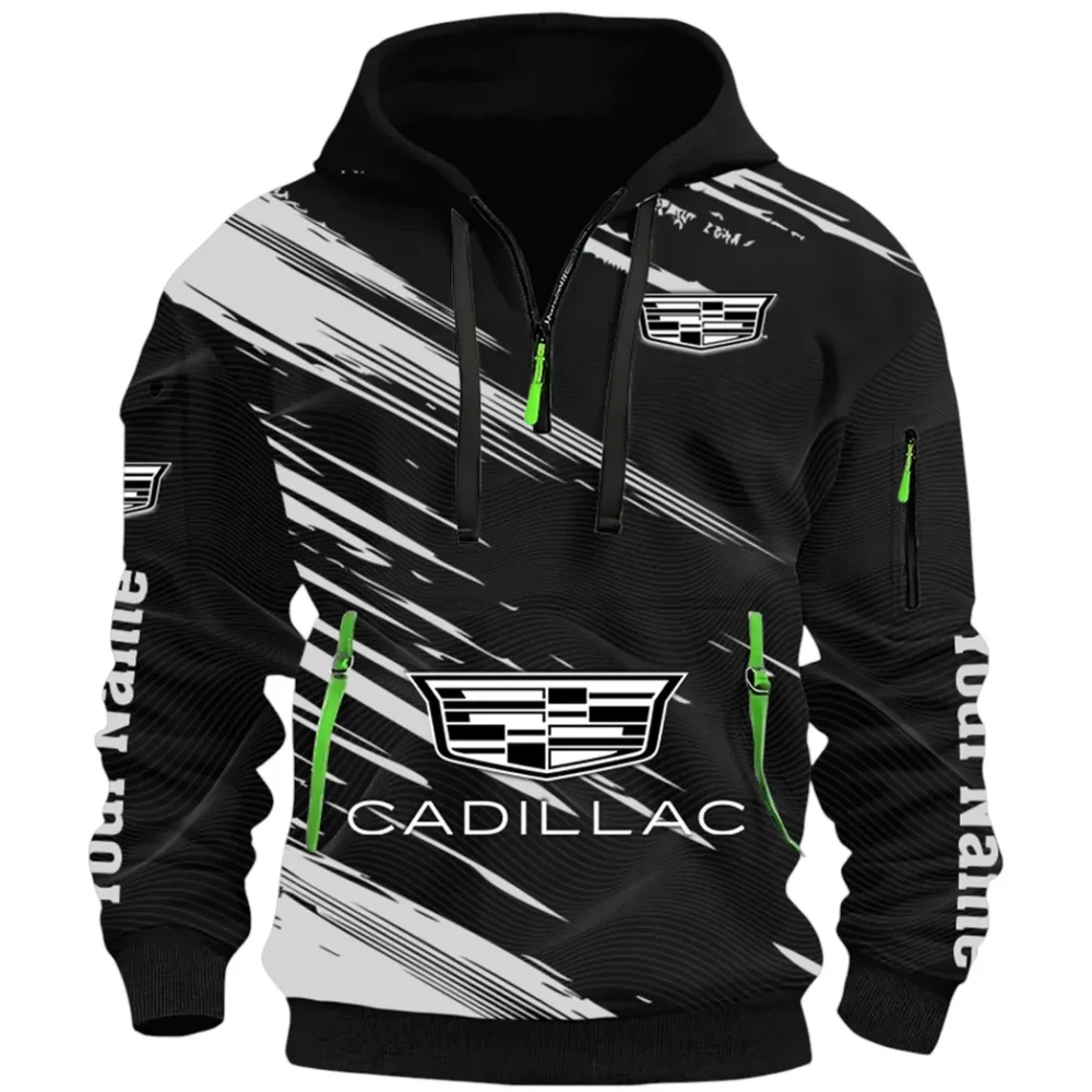 Refined Classic Ride Hoodie Half Zip 3D, Durable & Casual Streetwear CAR514 - Black - Image 2