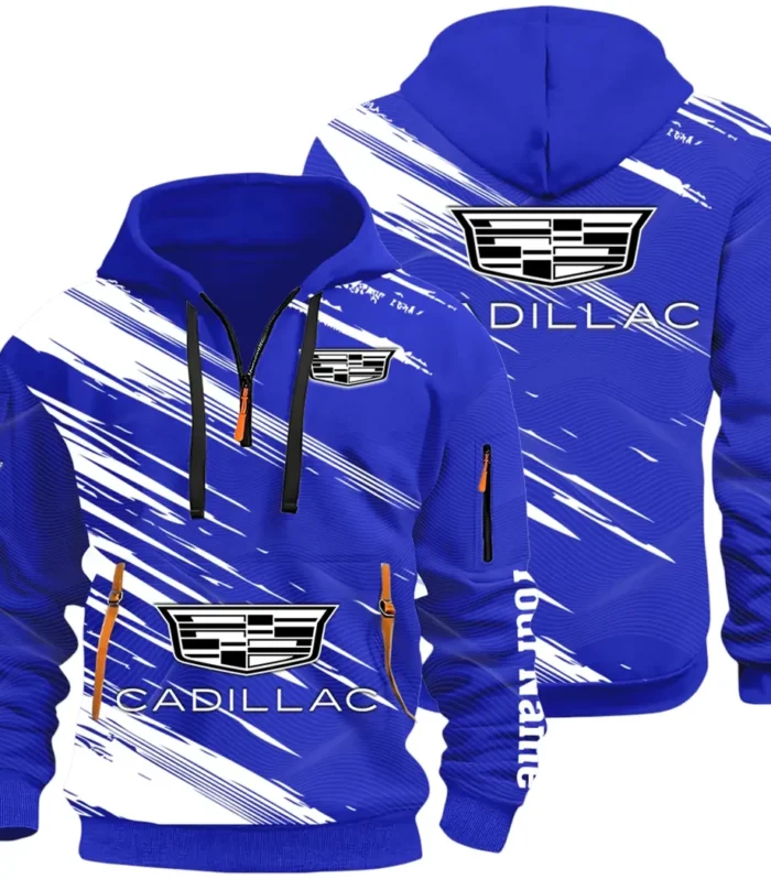 Refined Classic Ride Hoodie Half Zip 3D, Durable & Casual Streetwear CAR514 - Blue