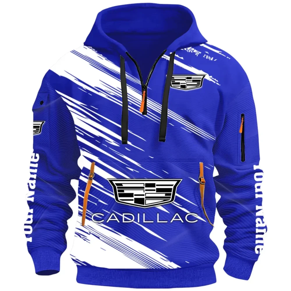 Refined Classic Ride Hoodie Half Zip 3D, Durable & Casual Streetwear CAR514 - Blue - Image 2
