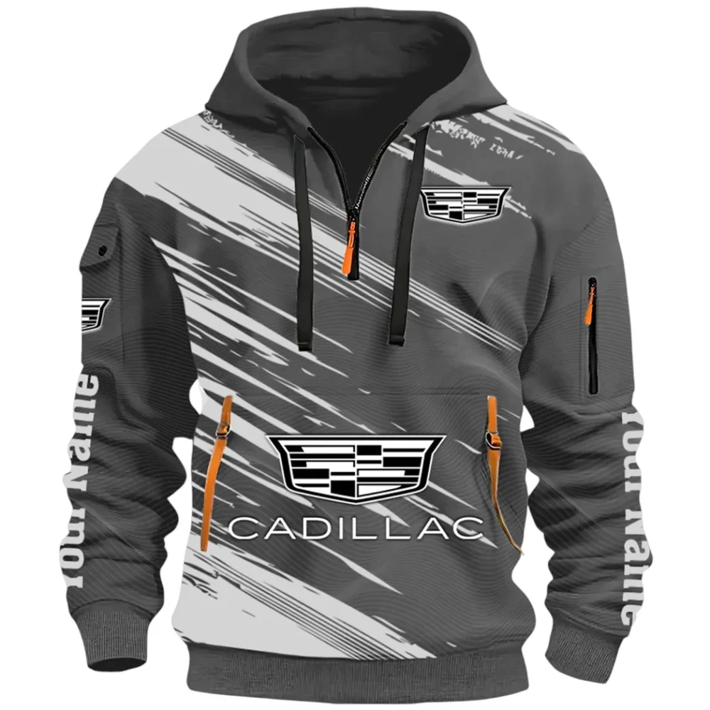 Refined Classic Ride Hoodie Half Zip 3D, Durable & Casual Streetwear CAR514 - Dark Gray - Image 2
