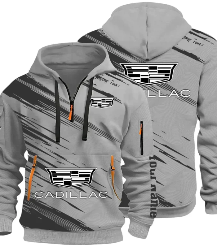 Refined Classic Ride Hoodie Half Zip 3D, Durable & Casual Streetwear CAR514 - Gray