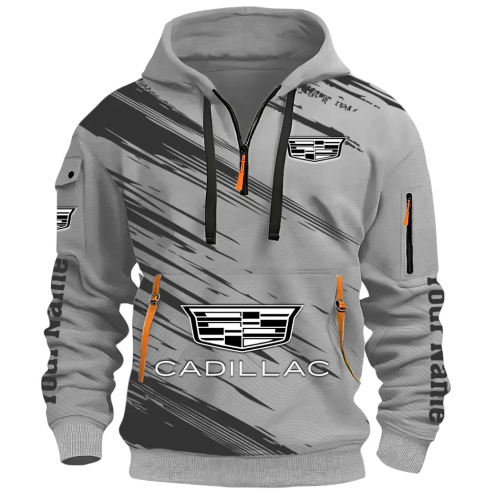 Refined Classic Ride Hoodie Half Zip 3D, Durable & Casual Streetwear CAR514 - Gray - Image 2