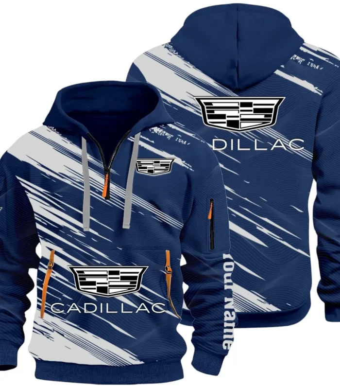 Refined Classic Ride Hoodie Half Zip 3D, Durable & Casual Streetwear CAR514 - Navy