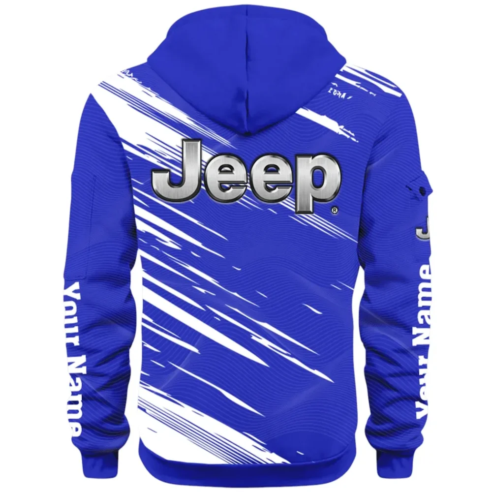 Adventure Utility Vehicle Hoodie Half Zip 3D, Adventure-Ready Streetwear CAR514 - Blue - Image 3