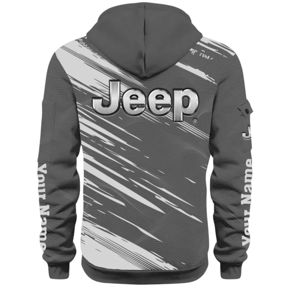 Adventure Utility Vehicle Hoodie Half Zip 3D, Adventure-Ready Streetwear CAR514 - Dark Gray - Image 3