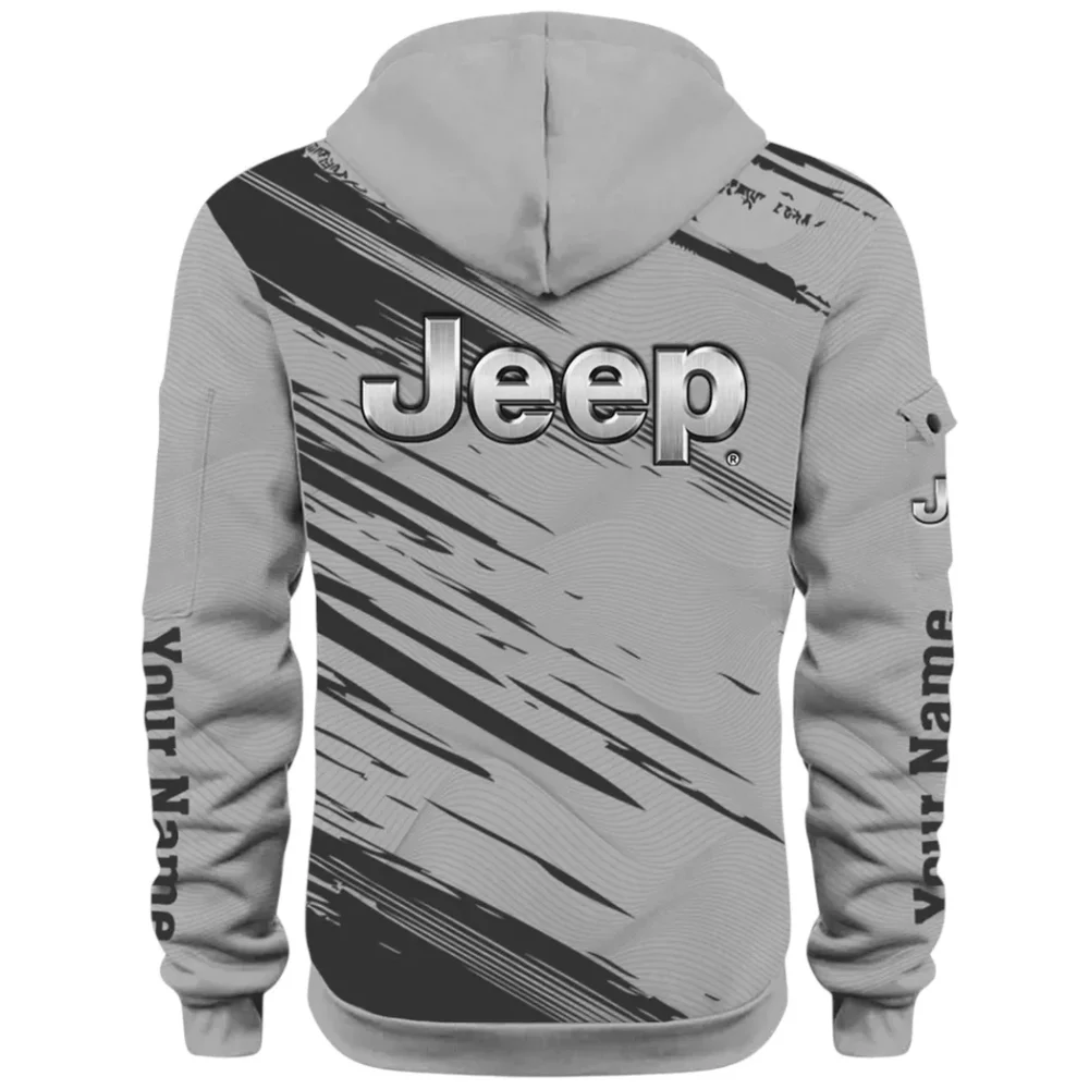 Adventure Utility Vehicle Hoodie Half Zip 3D, Adventure-Ready Streetwear CAR514 - Gray - Image 3