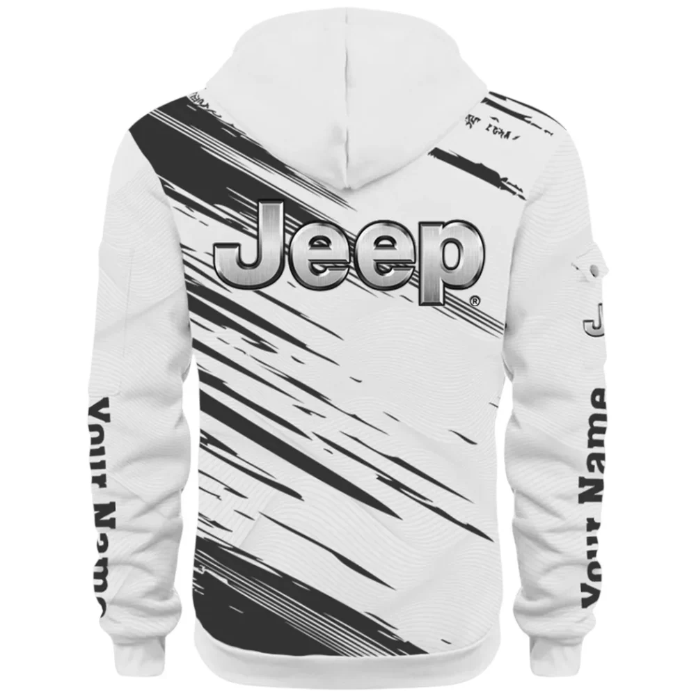 Adventure Utility Vehicle Hoodie Half Zip 3D, Adventure-Ready Streetwear CAR514 - White - Image 3