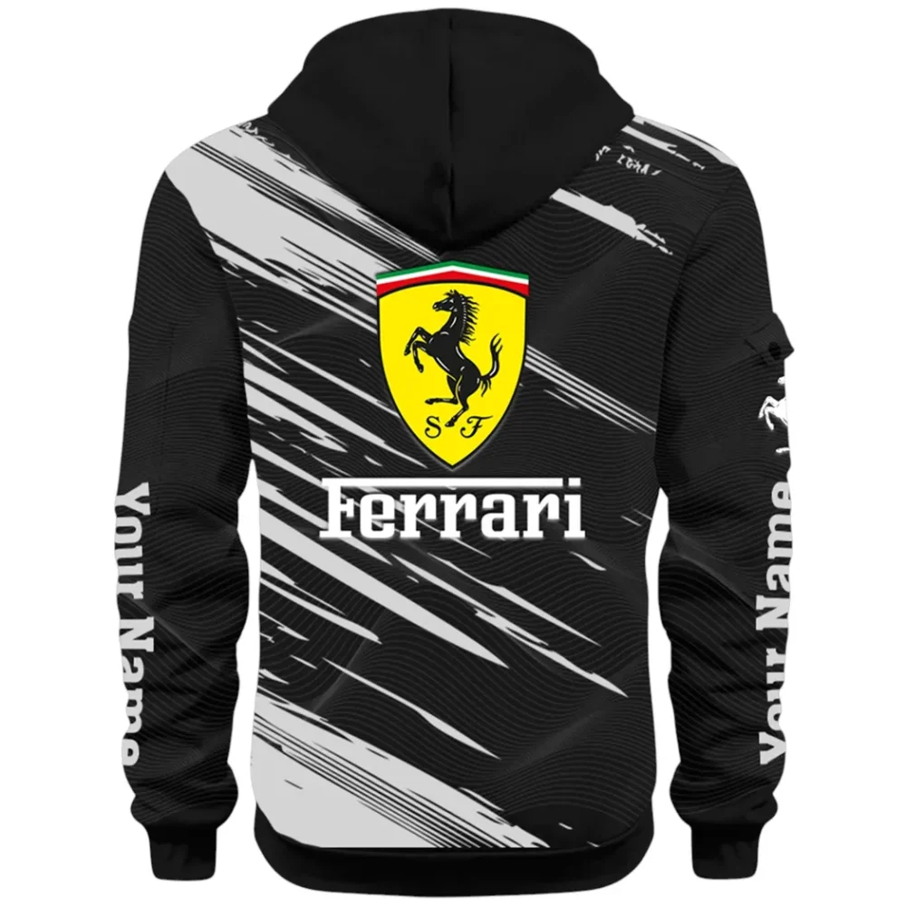 Italian Supercar Hoodie Half Zip 3D, Rugged Casual Fit Hoodie CAR514 - Black - Image 3