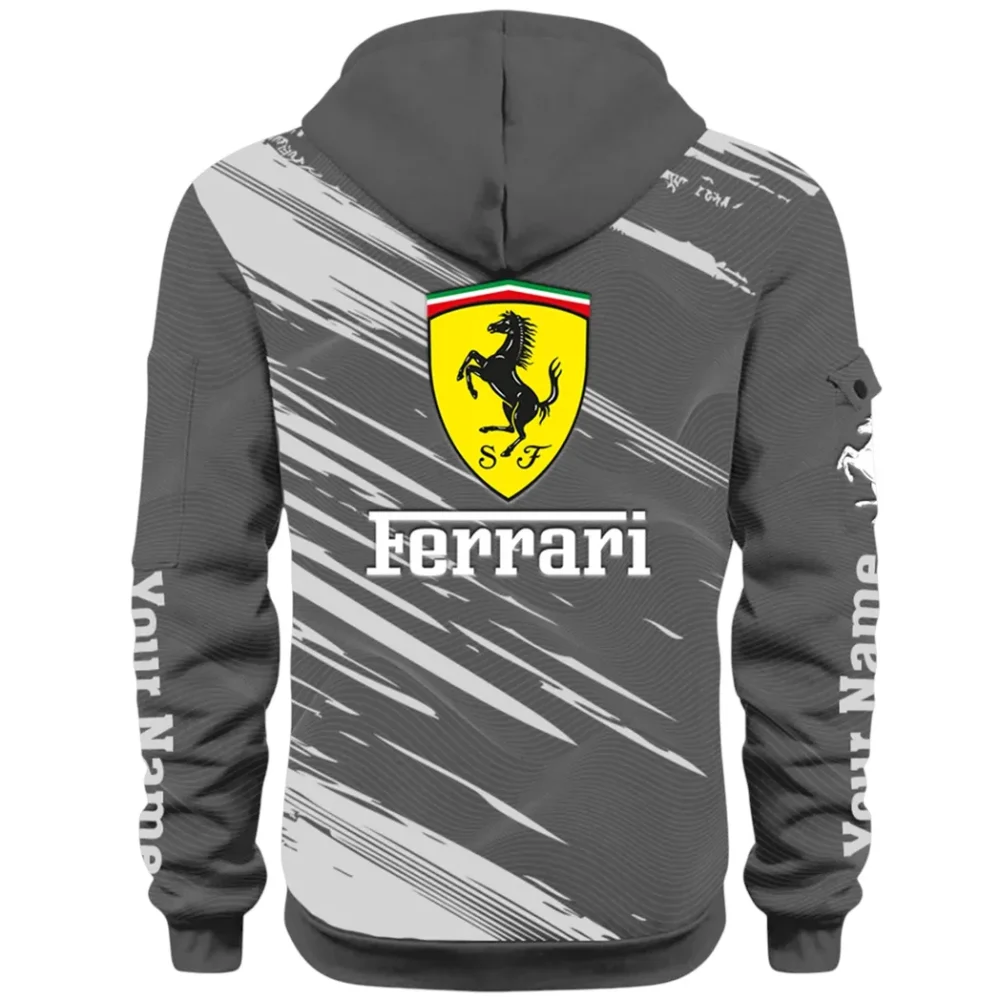 Italian Supercar Hoodie Half Zip 3D, Rugged Casual Fit Hoodie CAR514 - Dark Gray - Image 3