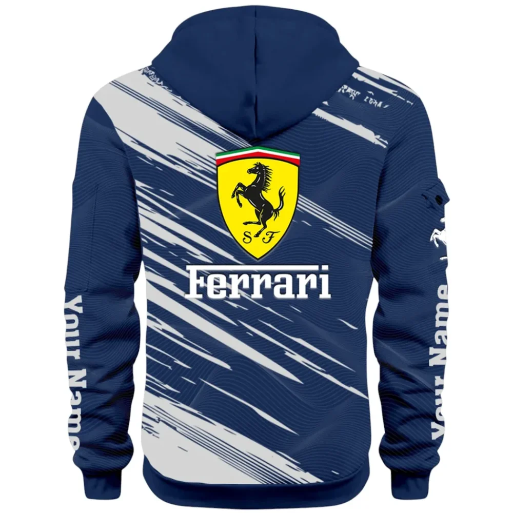 Italian Supercar Hoodie Half Zip 3D, Rugged Casual Fit Hoodie CAR514 - Navy - Image 3