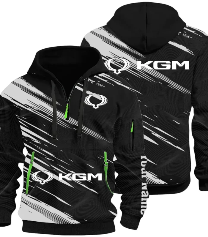 Racing Auto Hoodie Half Zip 3D, Casual Street-Ready Hoodie CAR514 - Black