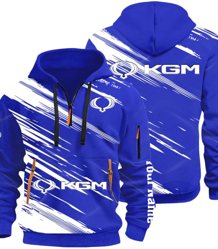Racing Auto Hoodie Half Zip 3D, Casual Street-Ready Hoodie CAR514 - Blue