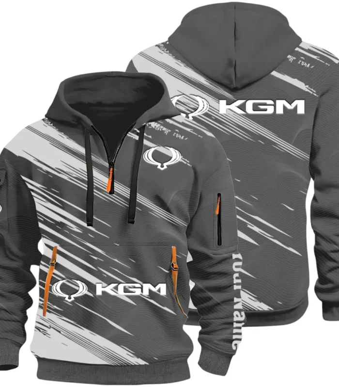 Racing Auto Hoodie Half Zip 3D, Casual Street-Ready Hoodie CAR514 - Dark Gray