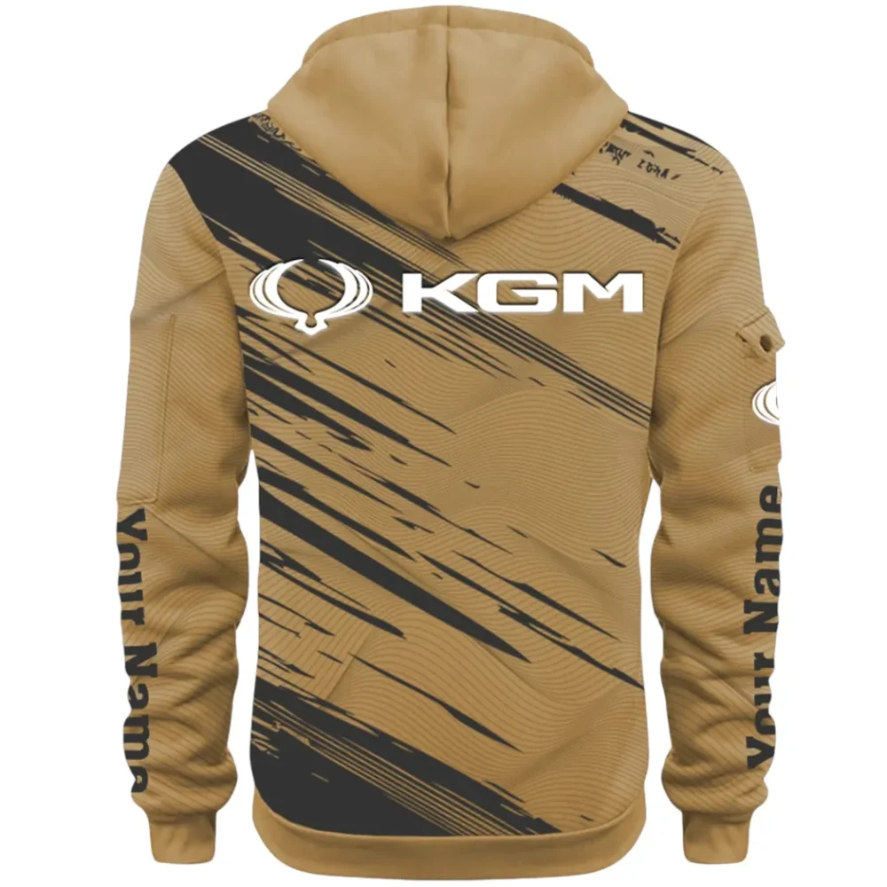 Racing Auto Hoodie Half Zip 3D, Casual Street-Ready Hoodie CAR514 - Khaki - Image 3