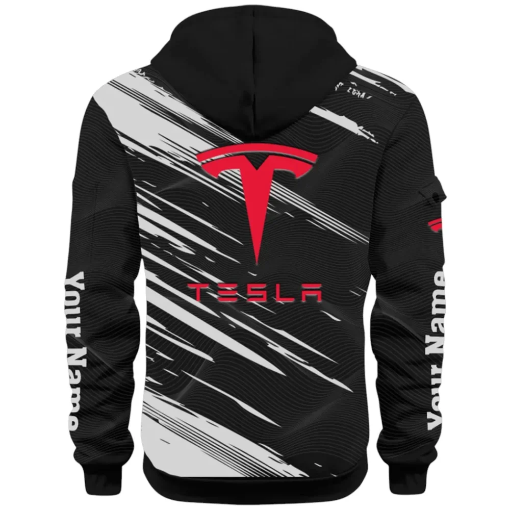 High-Tech Auto Hoodie Half Zip 3D, Rugged Casual Fit Hoodie CAR514 - Black - Image 3