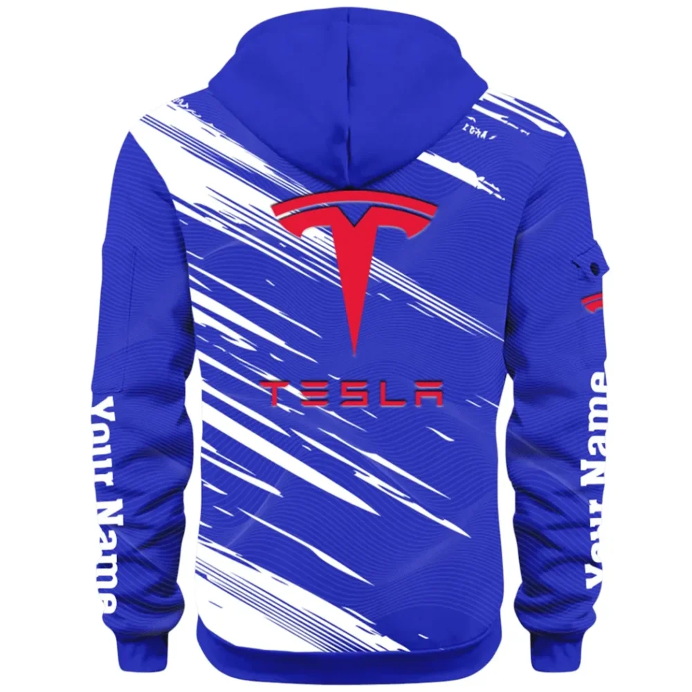 High-Tech Auto Hoodie Half Zip 3D, Rugged Casual Fit Hoodie CAR514 - Blue - Image 3