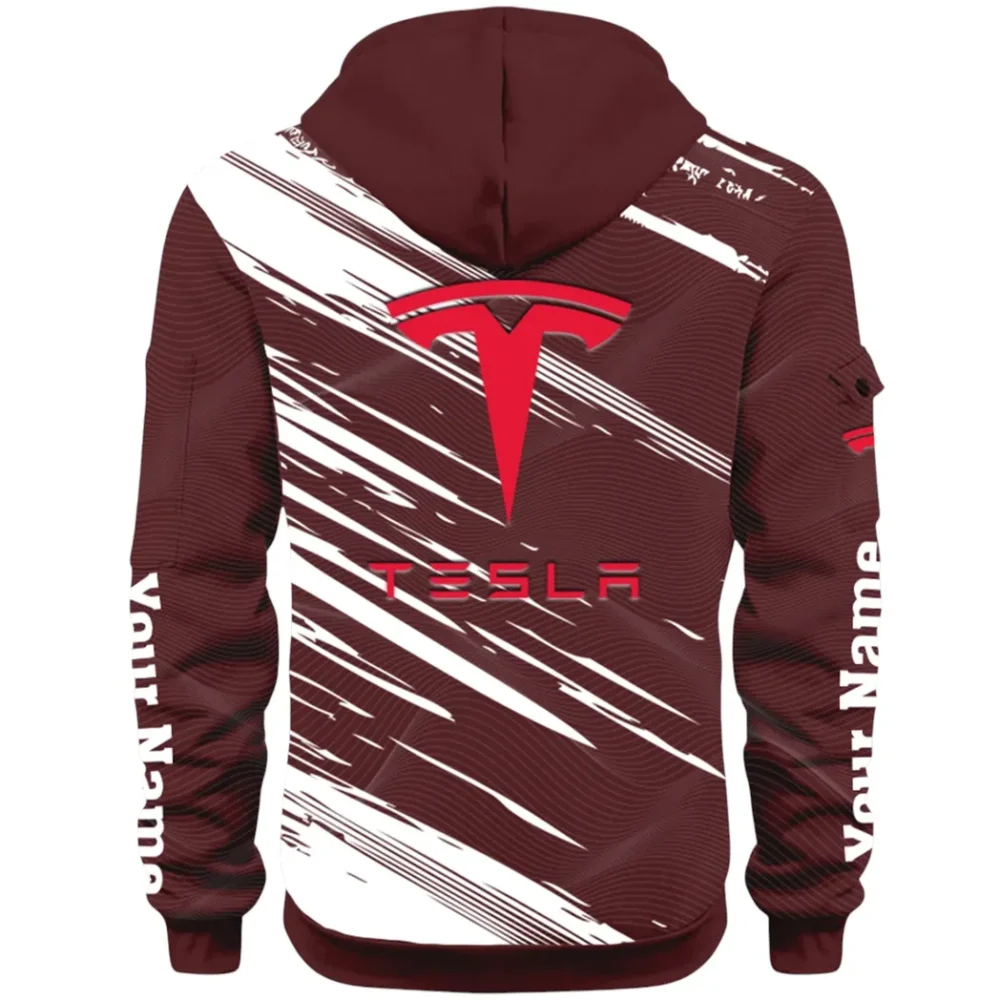 High-Tech Auto Hoodie Half Zip 3D, Rugged Casual Fit Hoodie CAR514 - Dark Red - Image 3