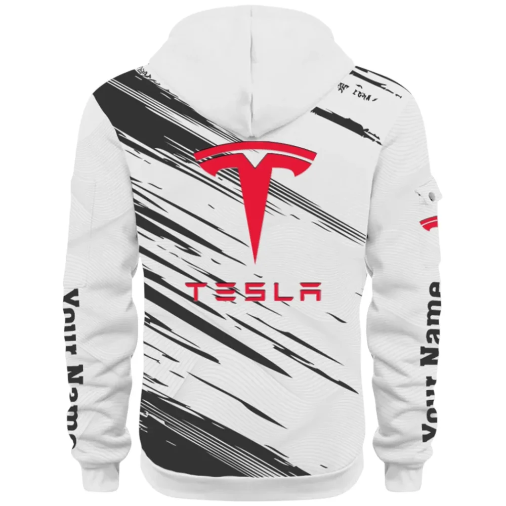 High-Tech Auto Hoodie Half Zip 3D, Rugged Casual Fit Hoodie CAR514 - White - Image 3