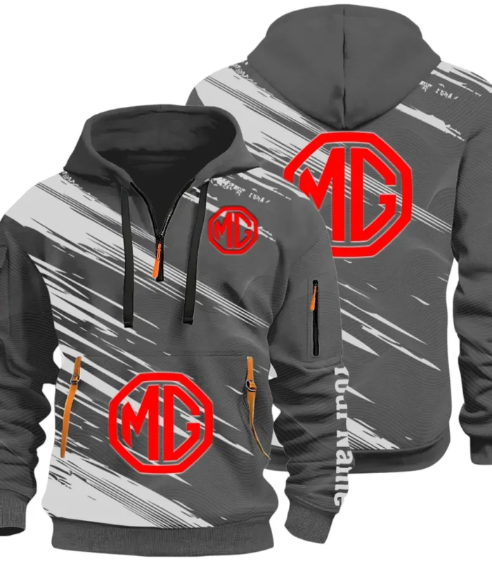 Compact Roadster Hoodie Half Zip 3D, Adventure-Ready Streetwear CAR514 - Dark Gray