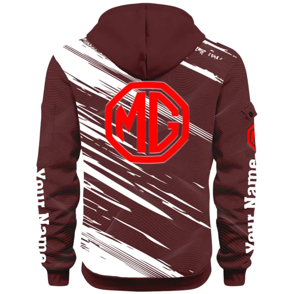 Compact Roadster Hoodie Half Zip 3D, Adventure-Ready Streetwear CAR514 - Dark Red - Image 3