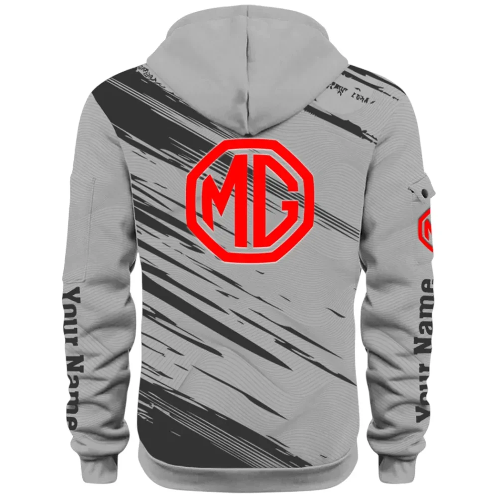 Compact Roadster Hoodie Half Zip 3D, Adventure-Ready Streetwear CAR514 - Gray - Image 3