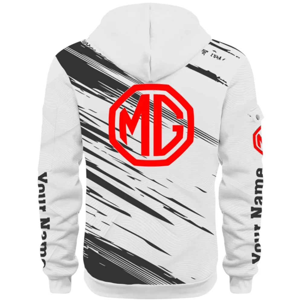 Compact Roadster Hoodie Half Zip 3D, Adventure-Ready Streetwear CAR514 - White - Image 3