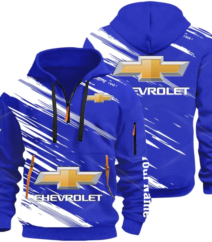Modern Crossover Hoodie Half Zip 3D, Casual Fit for Everyday Wear Hoodie CAR514 - Blue