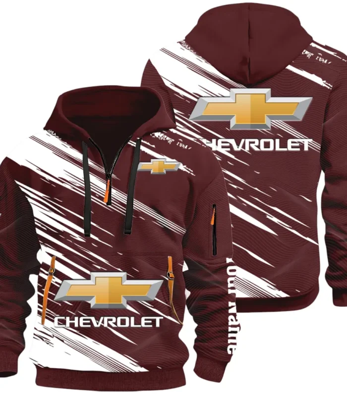 Modern Crossover Hoodie Half Zip 3D, Casual Fit for Everyday Wear Hoodie CAR514 - Dark Red