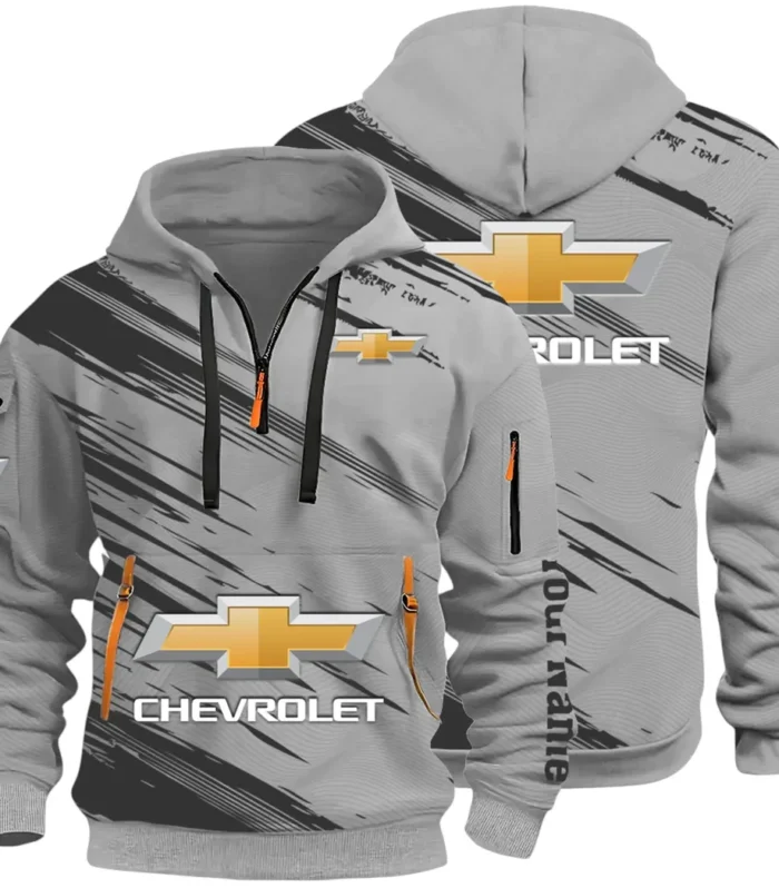 Modern Crossover Hoodie Half Zip 3D, Casual Fit for Everyday Wear Hoodie CAR514 - Gray
