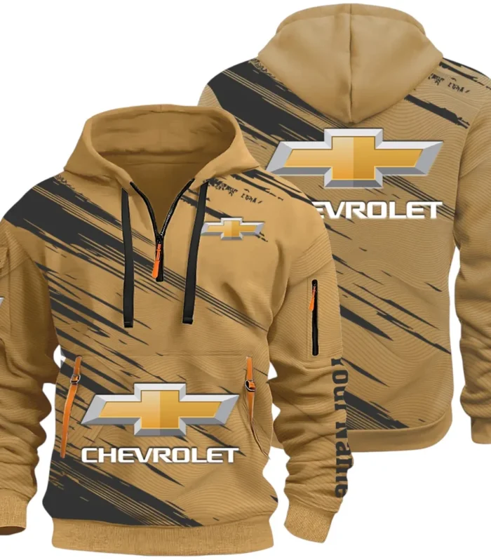 Modern Crossover Hoodie Half Zip 3D, Casual Fit for Everyday Wear Hoodie CAR514 - Khaki