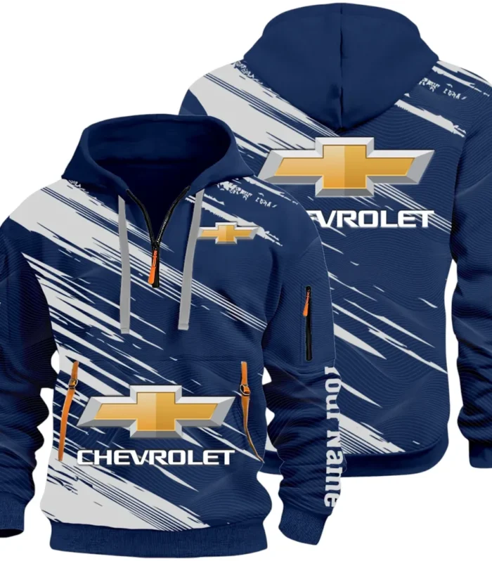 Modern Crossover Hoodie Half Zip 3D, Casual Fit for Everyday Wear Hoodie CAR514 - Navy
