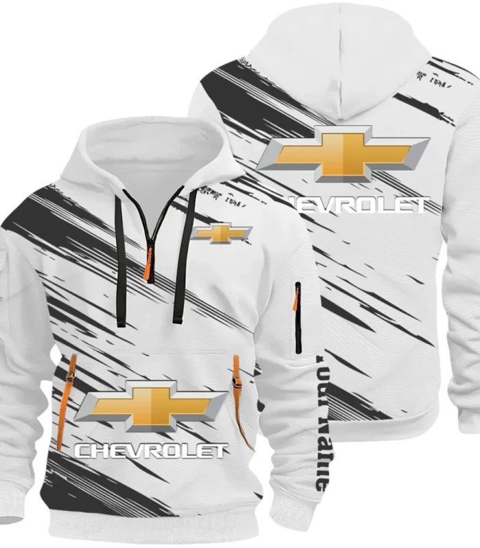 Modern Crossover Hoodie Half Zip 3D, Casual Fit for Everyday Wear Hoodie CAR514 - White