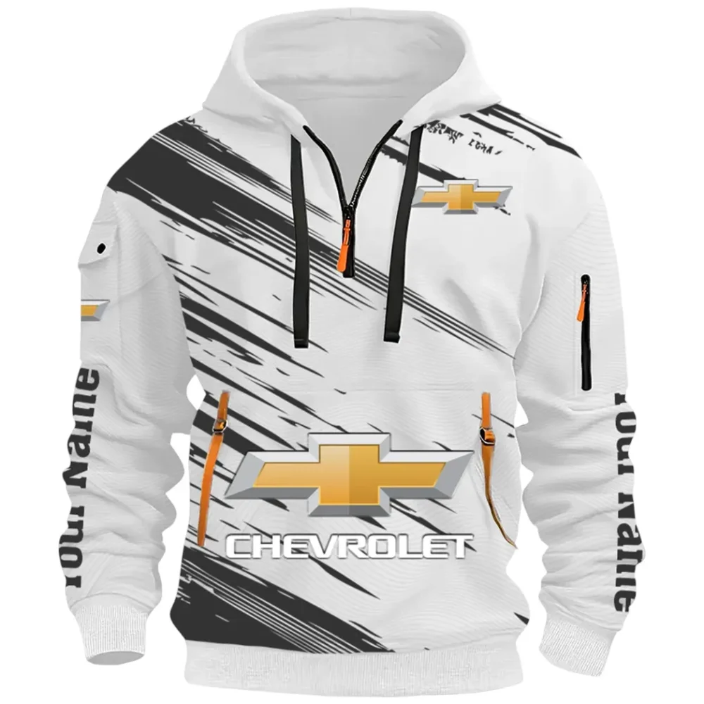 Modern Crossover Hoodie Half Zip 3D, Casual Fit for Everyday Wear Hoodie CAR514 - White - Image 2