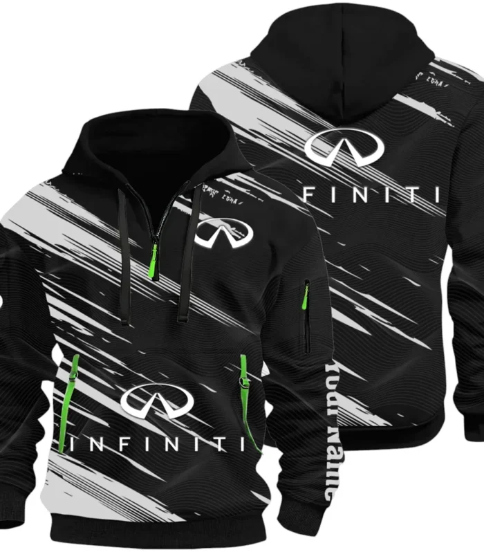 Executive Car Hoodie Half Zip 3D, Lightweight & Casual Comfort Hoodie CAR514 - Black
