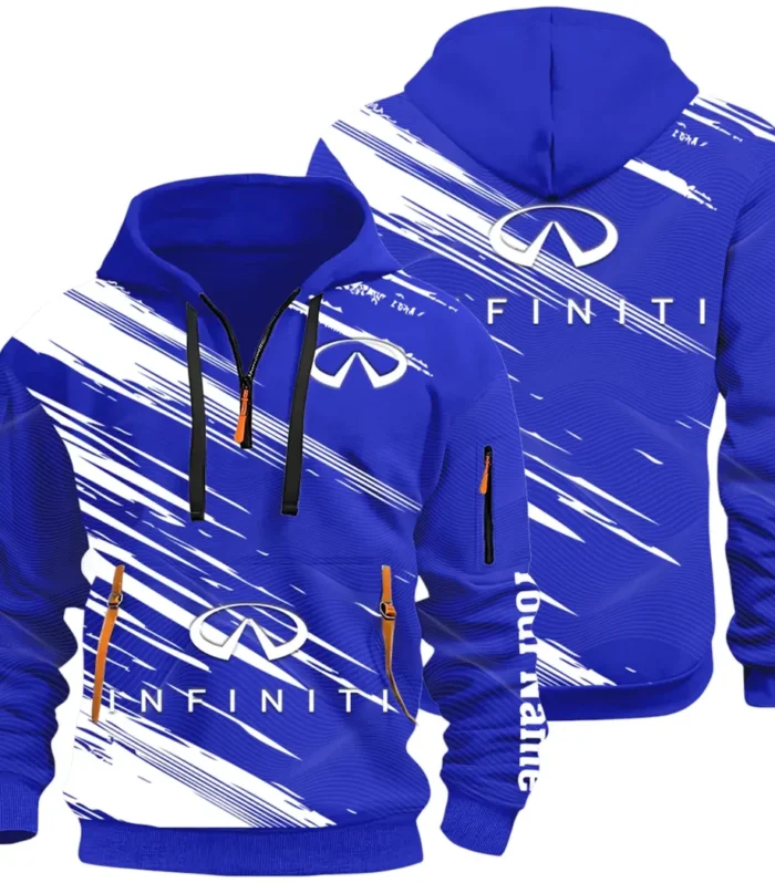 Executive Car Hoodie Half Zip 3D, Lightweight & Casual Comfort Hoodie CAR514 - Blue