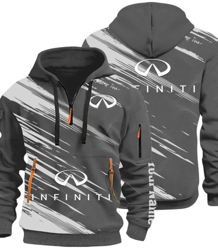 Executive Car Hoodie Half Zip 3D, Lightweight & Casual Comfort Hoodie CAR514 - Dark Gray
