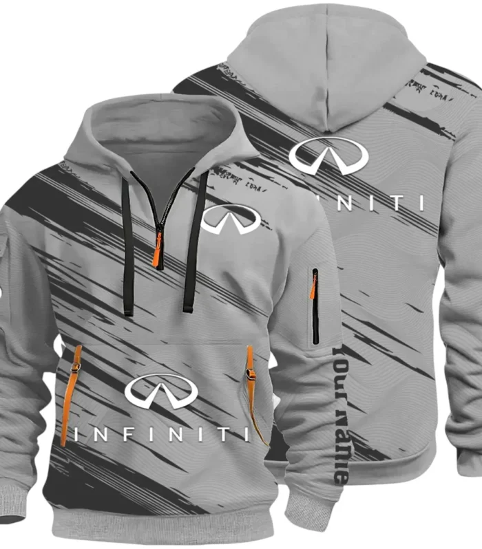 Executive Car Hoodie Half Zip 3D, Lightweight & Casual Comfort Hoodie CAR514 - Gray