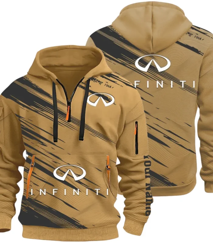 Executive Car Hoodie Half Zip 3D, Lightweight & Casual Comfort Hoodie CAR514 - Khaki
