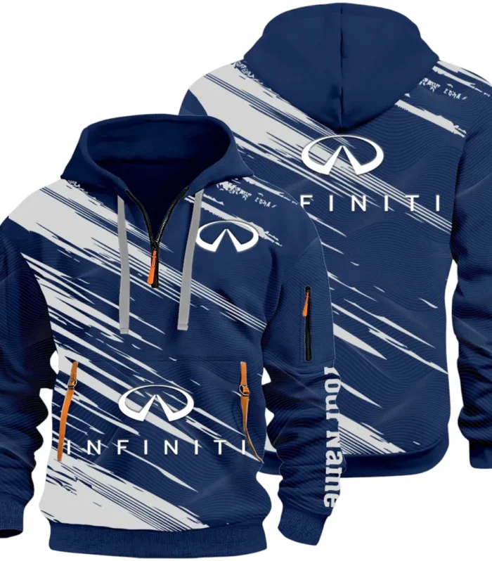 Executive Car Hoodie Half Zip 3D, Lightweight & Casual Comfort Hoodie CAR514 - Navy